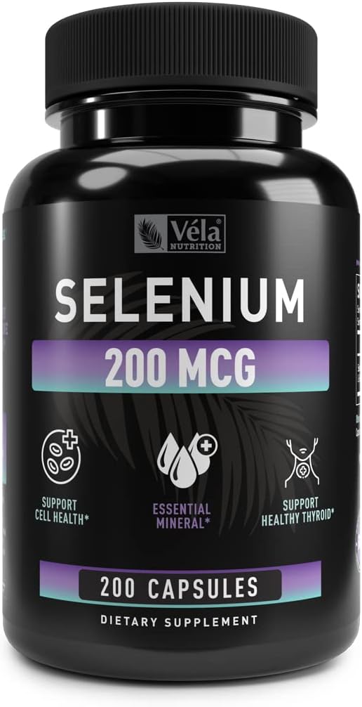 Selenium Capsule Supplement | 200mcg | Support Healthy Antioxidant, Immune, Reproductive,and Thyroid Health* | Non-GMO, 3rd Party Tested | 200 Capsules