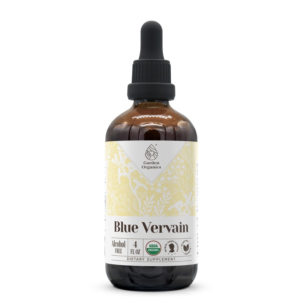 Blue Vervain USDA Organic Alcohol-Free Extract | Supplemento alimentare, High-Potency Tincture | Natural Certified Organic Blue Vervain (Verbena Hastata)