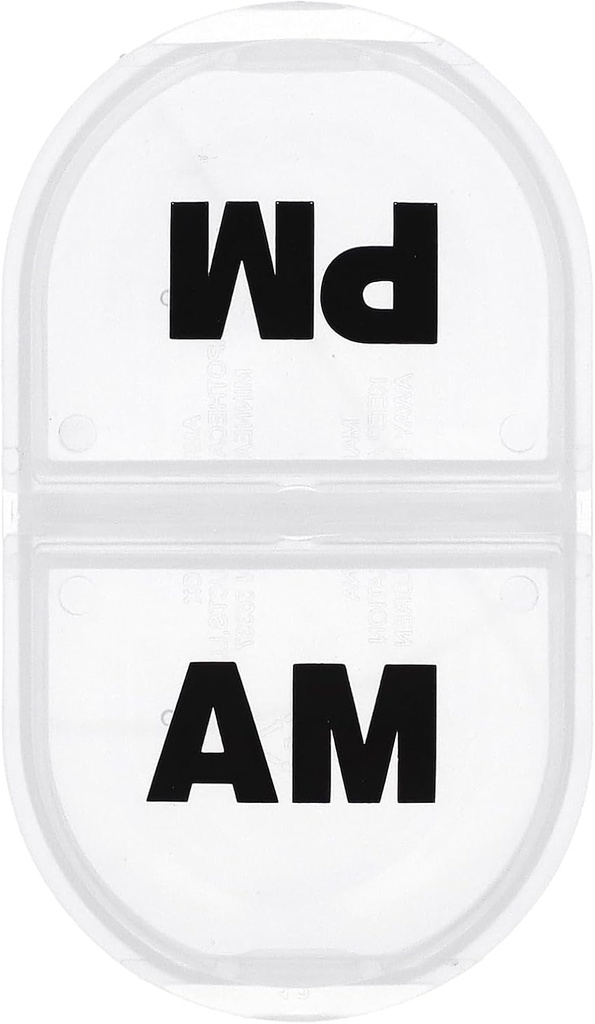 Remind N' Time Daily AM/PM Portable Travel Pill Organizer, Vitamin und Medizin Box, Snap-Shut Lids, Klar
