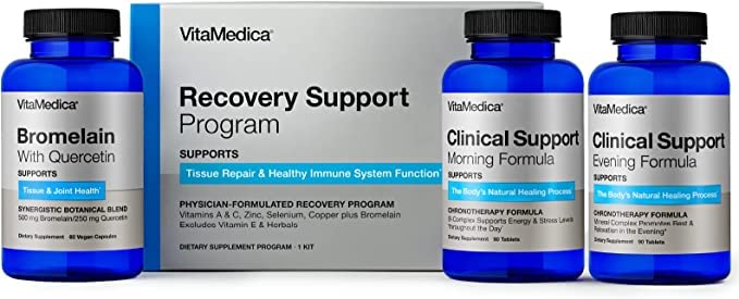 VitaMedica | Recovery Support Program | Natural Post Surgery Support Supplements | Clinical Support| Bromelain with Quercetin | Arnica Montana | Vitamin A, Vitamin C, Zink | Gluten Free | Made in USA