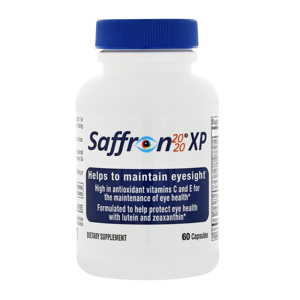 Safran 2020-XP Ergänzung mit Safran, Resveratrol, Vitamine und Mineralstoffe, Zeaxanthin und Lutein -60 Vegetarische Kapseln