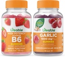 Lebensfähiges Vitamin B6 + Knoblauch 1000mg, Gummie Bundle - Große Verkostung, Vitamin-Ergänzung, Glutenfrei, GVOfrei, Kaubar