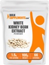BulkSupplements.com Poudre d'extrait de haricot blanc - Poudre de haricot blanc - Supplément à base de plantes - Sans gluten, 1,5 g par portion, 100 g (3,5 oz) (paquet de 1)