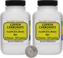Carbonate de cuivre [Cu2(OH) 2CO3] 98% de poudre de qualité AR 1 Lb dans deux bouteilles de l'espace-saver USA