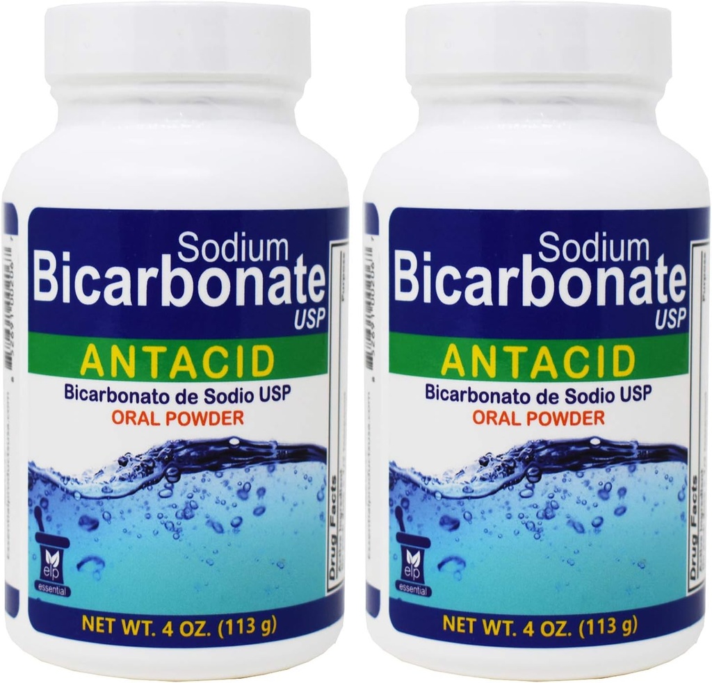 Polvere orale di bicarbonato di sodio USP 4 oz .2 bottiglie