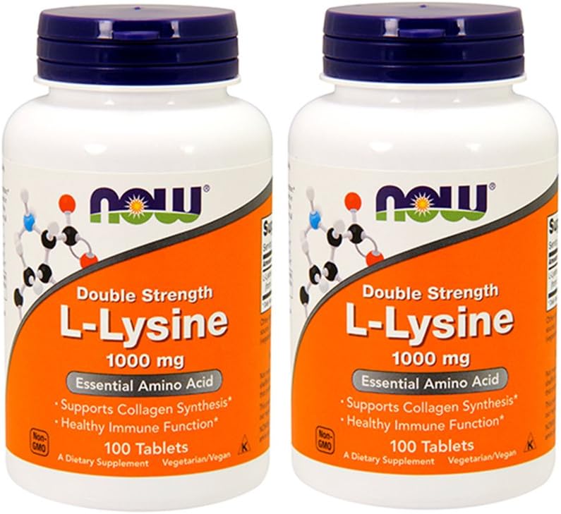 JETZT Lebensmittel L-Lysine 1000mg, 100 Tabletten (Pack von 2)