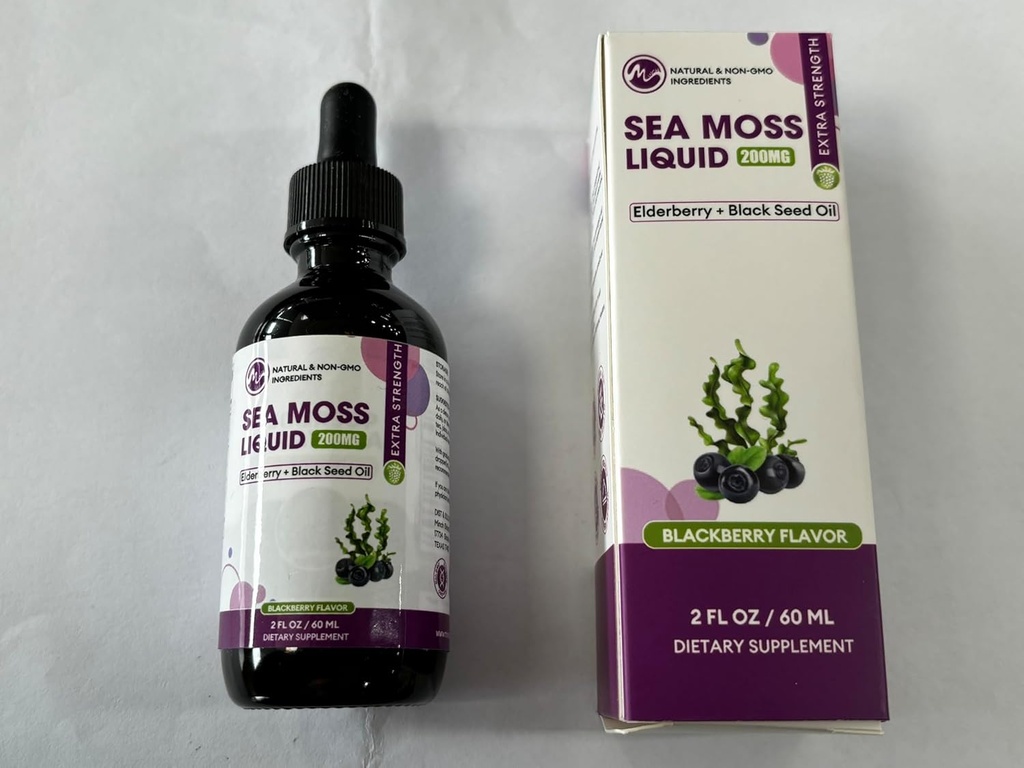 Irish Sea Moss Liquid Drops - Irish Sea Moss, Black Seed Oil, Elderberry & Burdock Root - 6X Stronger Sea Moss Advanced Drops für Immununterstützung