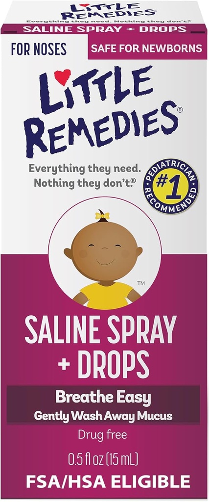 Kleine Heilmittel Saline Spray und Tropfen, Safe für Neugeborene, 0,5 fl oz