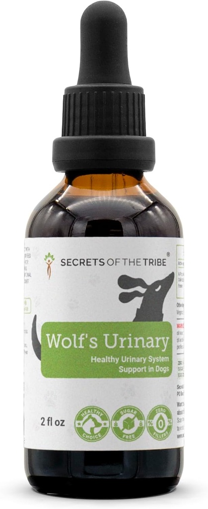 Wolf's Urinary | Natürliche Kräuter Nahrungsergänzung für Hunde | Gesunde Urinary System Unterstützung bei Hunden | Alkoholfrei Extrakt, Dandelion Root, Calendula, Linden, Kamille, Fennel 2 Unze