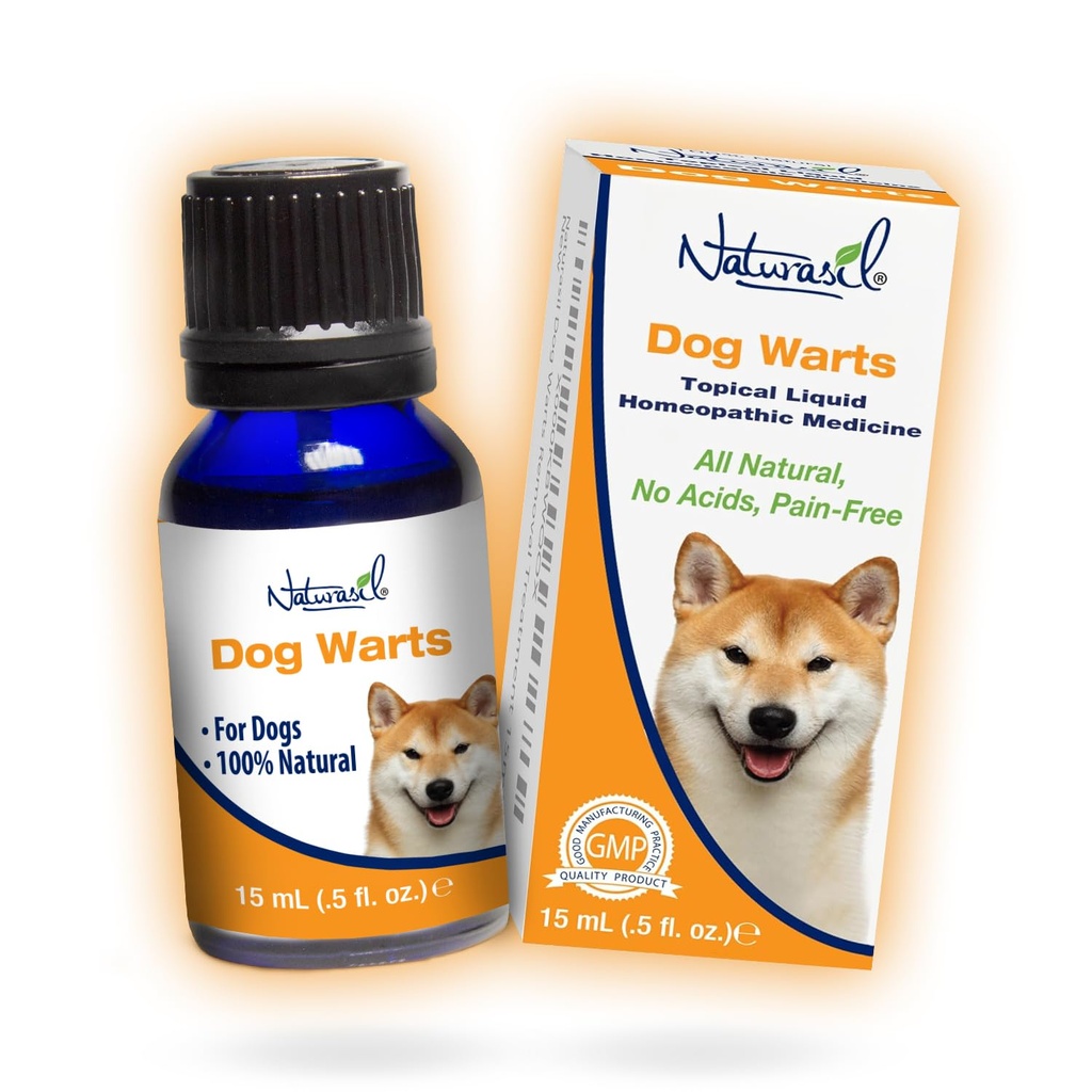 All-Natural Dog Warts Remover von Naturasil — Pure Thuja & Pflanzenextrakte für topische Warze & Skin Blemish Remover auf Haustiere | Fast-Acting, Gentle & Pain-Free | No Acids | Safe for Dogs 3+ Months | 15mL