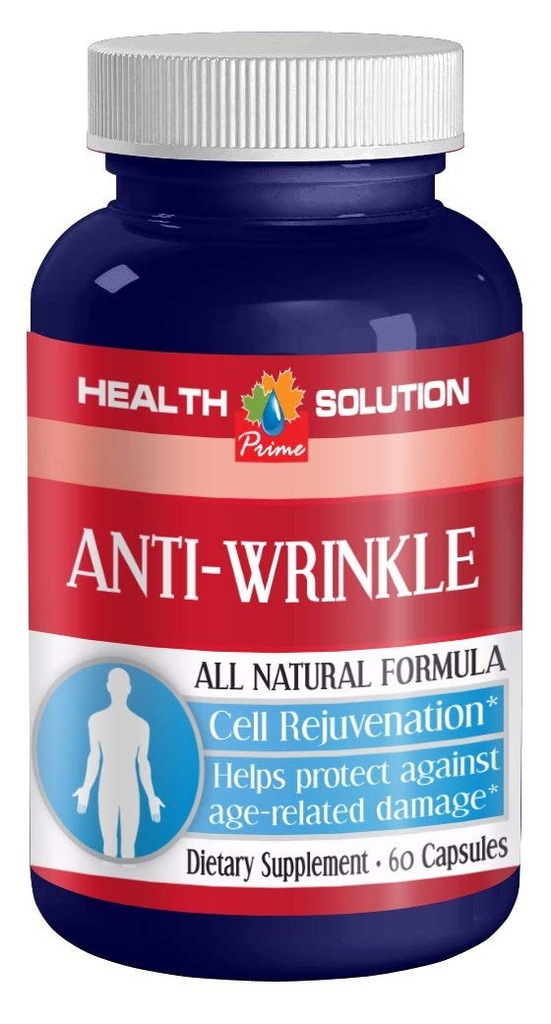 Vitamina A C E supplemento - ANTI-WRINKLE ANTI-AGING COMPLEX- Anti vitamine rughe, supplemento antirughe per le donne, siero acido ialuronico per idratante viso anti-invecchiamento - 1 Bottiglia 60 capsule