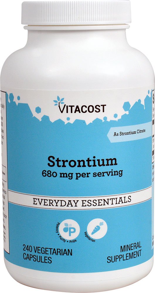 Vitacost Strontium - 680 mg pro Servierung - 240 Vegetarische Kapseln