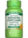 Nature's Truth Curcumin curcuma curcuma 60 capsules avec extrait de poivre noir, feuille d'olive et cerise de tart.
