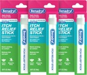 Benadryl Extra Forza Anti-Itch Relief Stick, Bug Bite Itch Relief, Difenidramina HCl Topical Analgesic & Zinc Acetate Skin Protectant, Grande per Camping Essentials, 0.47 fl oz (Pack of 3)
