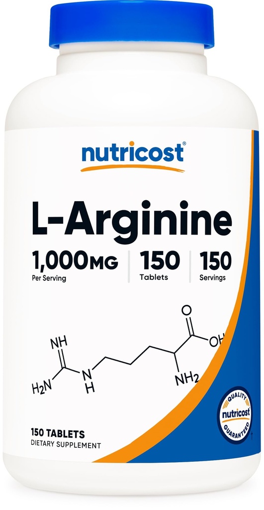 Nutricost L-Arginine 1000mg, comprimés acides aminés (150 comprimés)