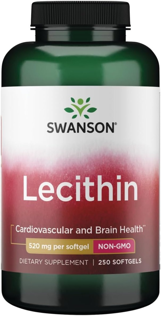 Swanson Lecithine Non-OGM 520 Milligrammes 250 gels
