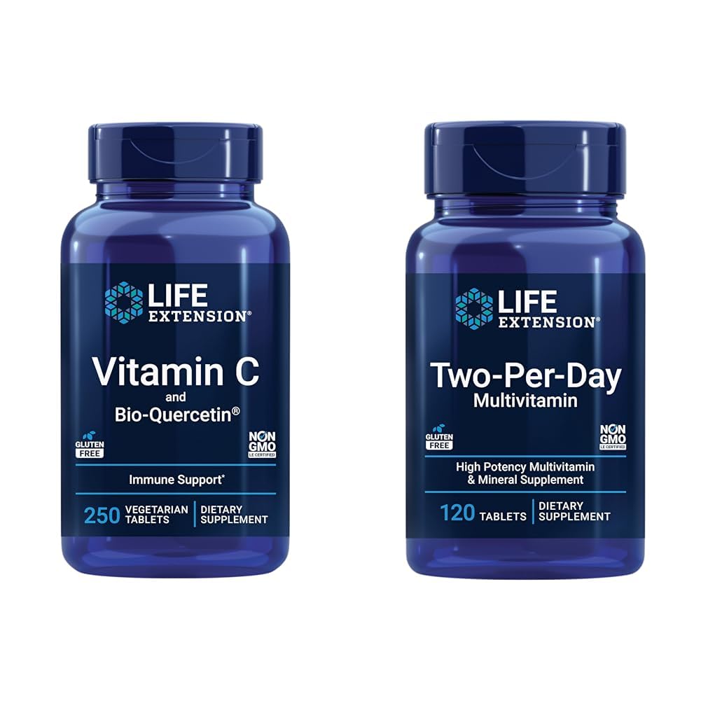 Vitamin C & Quercetin Phytosome Plus Multi-Vitamin & Mineral Supplement - 250 Tabletten & 120 Tabletten