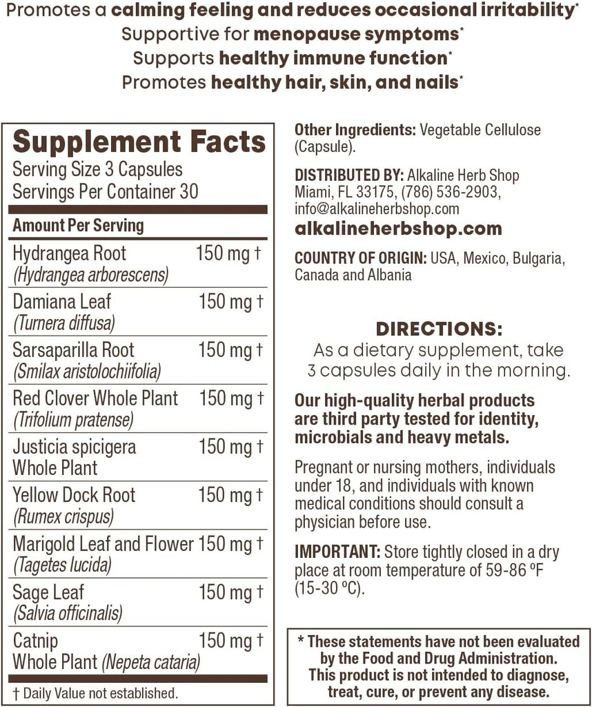 Alkaline Herb Shop Il suo supplemento 90 capsule (Her Wellness)