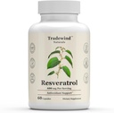 Resveratrolo 600mg - Vegan - Non OGM - Sostenere l'invecchiamento sano e la salute cardiovascolare - Ricco di antiossidanti - 60 capsule vegetali