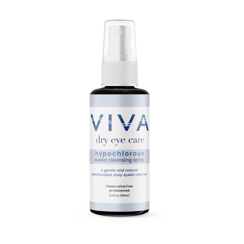 VIVA Eyelid Cleansing Spray | Pure, Hypochlorous Acid | Gentle, Effective Eyelid & Lash Cleanser to Remove Allergens, Dirt, Oils, Makeup | 2.2 fl oz (65ml)