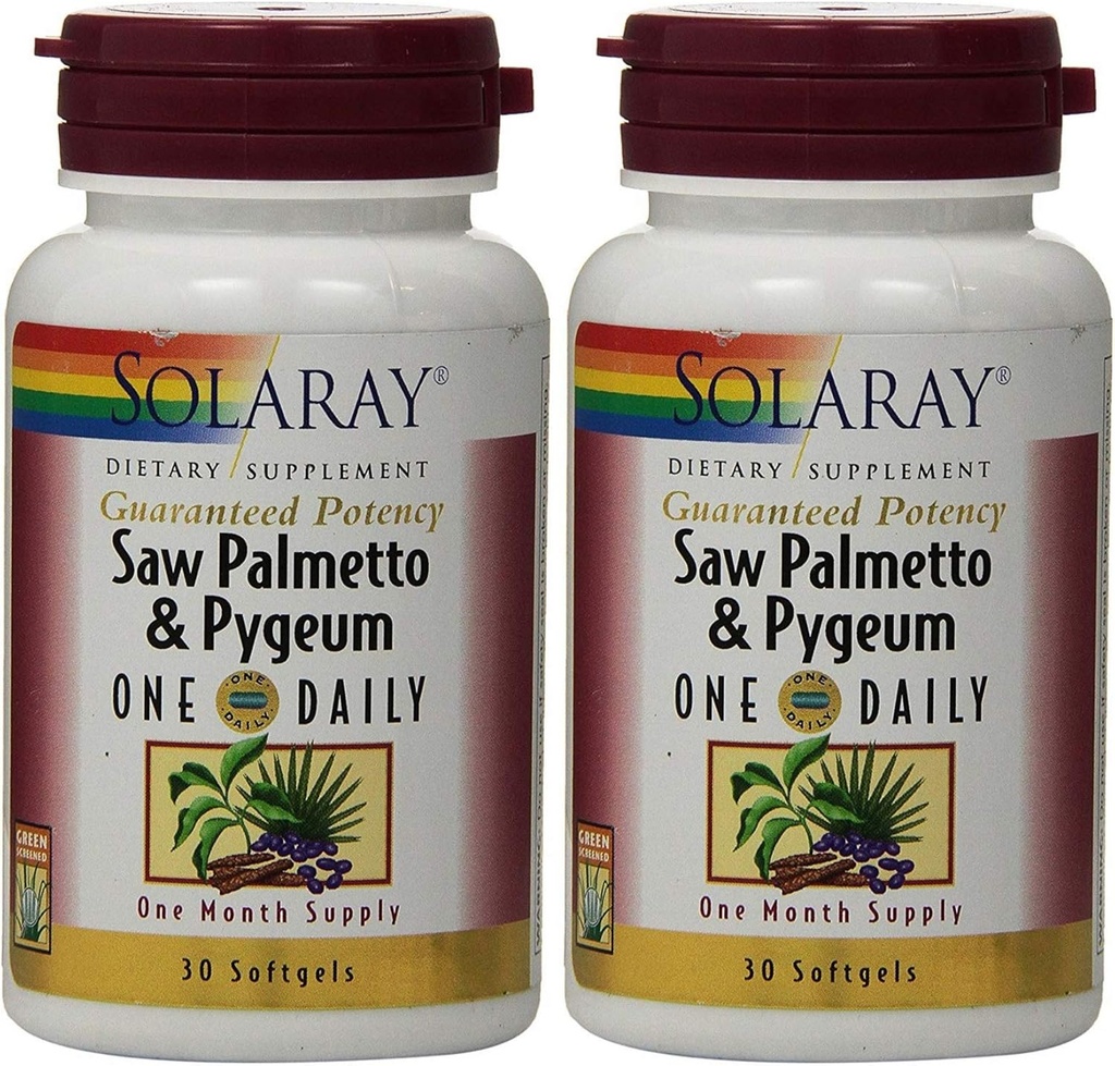 Saw Palmetto et Pygeum 1 jour 30 Softgel (paquet de 2) Solaray