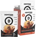 Miscela di proteina di nutrimento di devozione | Gluten Free, Keto Friendly, Senza zuccheri aggiunti | 1g MCT | 20g Whey & Micellar Protein | 12 Count Packets (Cono di caramella salata)