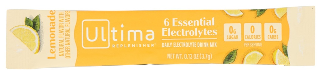 Ultima Repleniser Lemonade Mélange de boissons électrolytiques Unique, 0,13 Oz
