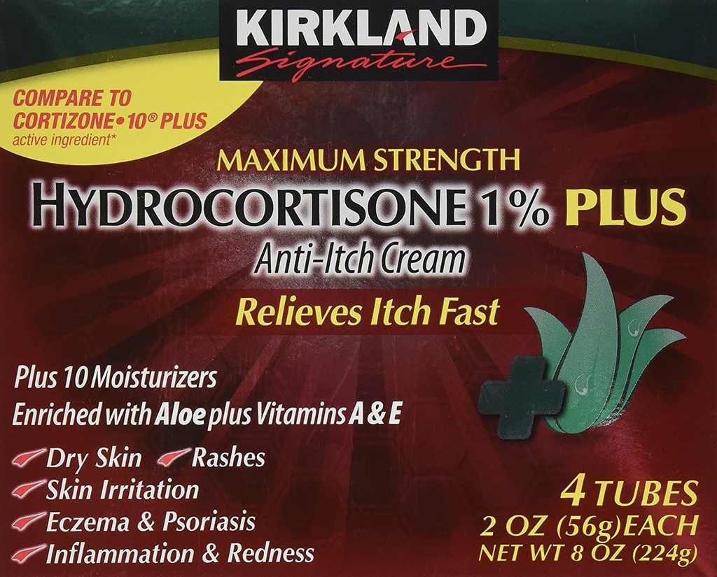 Kirkland Hydrocortisone %1 Crema, 2 Ounce (Pack of 4)