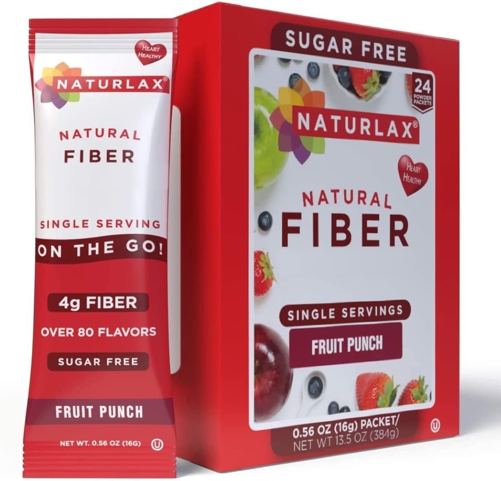 Punch de fruits sans sucre Aromatisé Psyllium Husk, 24 paquets de fibres