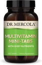 Dr. Mercola Multivitamin Mini-Tabs, 30 Serve (300 compresse), con 8 Nutrienti chiave, Integratori alimentari, Supporti Immune e Salute del cervello, Non OGM