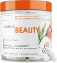 Bellezza Genius, Hair Skin & Nails Vitamine, 60 Capsule - Antiossidante Antiinvecchiamento Supplemento, Pillole di collagene idrolizzate, Glutathione & Astaxanthin - Detox Cleanse, Wrinkles, Hair Growth & Healthy Skin