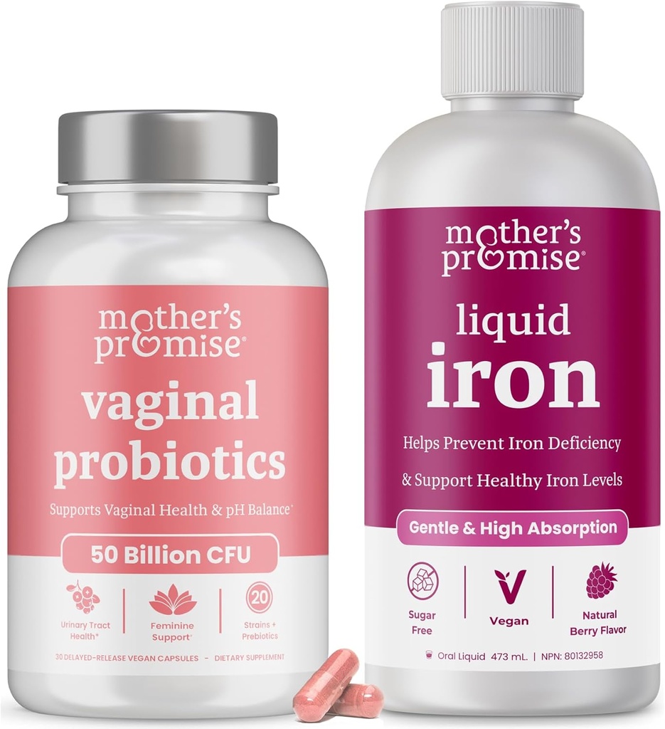 Mutter Versprechen flüssige Eisen und Vaginal Probiotics Bundle