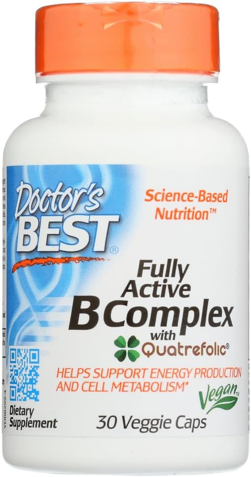 Doctor's Best Fully Active B Complex, Non-GMO, Gluten Free, Vegan, Soy Free, unterstützt Energieproduktion, 30 Veggie Caps