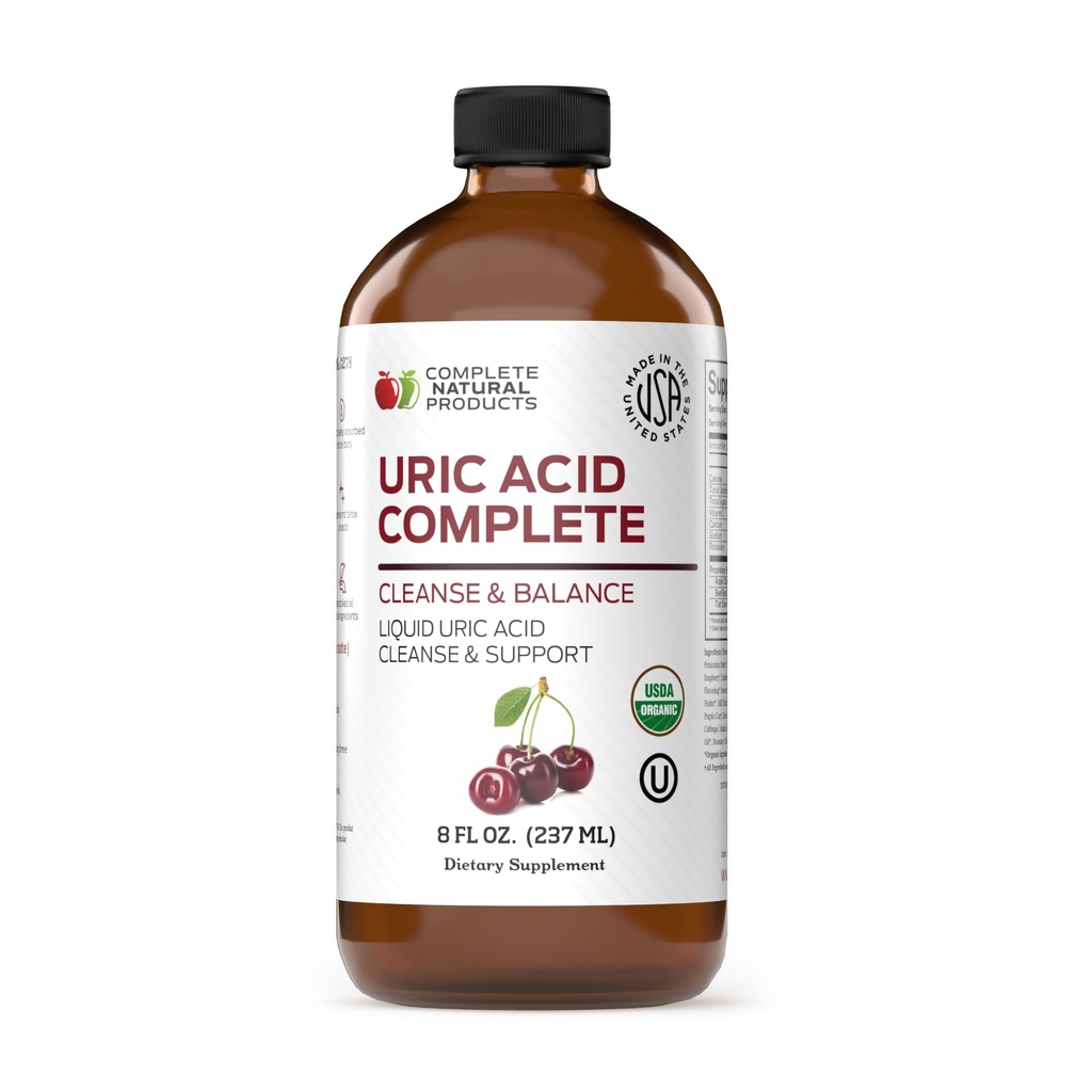 Prodotti naturali completi Acido Urico Completo - Supplemento liquido 8oz per sostenere la pulizia dell'acido urico, la salute del rene e la circolazione con l'aceto di sidro di mele, la ciliegia del tart, e la radice della barbabietola.