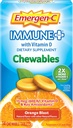 Emergen-C Immune+ Chewables 1000mg Vitamin C Tablet, con vitamina D, Immune Support Supplemento dietetico per l'immunità, Arancione Blast Flavor - 14 Conte