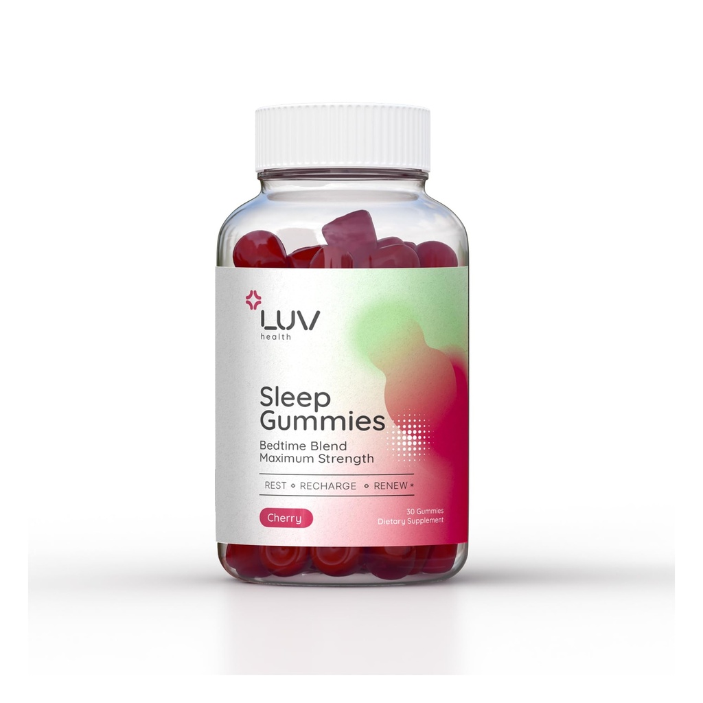 Santé des VUL Gummies de sommeil – Aide naturelle au sommeil avec Magnésium, L-Theanine, Melatonine, Camomile & Tart Cherry – Vegan, Non-OGM, Sans gluten, Supplément de soutien du sommeil, 30ct