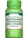 Nature's Truth Glucosamine Chondroïtine Complexe MSM 60 Caplets avec la formule triple force de Turmeric.