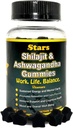 Shilajit Ashwagandha Gummies - Immununterstützungsergänzung mit reinem Shilajit Resin - Organic Ashwagandha Gummy für Stress, Energie & Wellness, 60 natürliche Star-Shaped Gummis