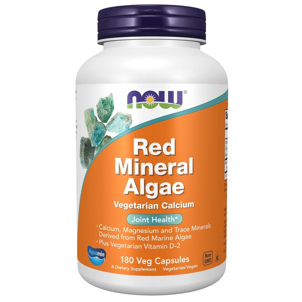 JETZT Nahrungsergänzungsmittel, Red Mineral Algae Plus Vitamin D-2, Joint Health*, 180 Veg Kapseln
