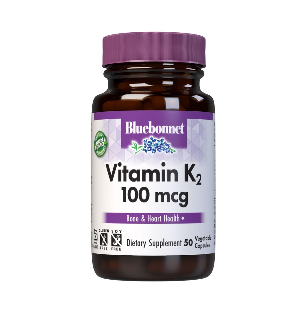 Vitamin K2 (wie Menaquinone-7) (aus Nattoextrakt mit Bacillus subtilis) 100 mcg. Weitere Inhaltsstoffe: Kosher pflanzliche Kapseln, pflanzliche Cellulose, pflanzliches Magnesiumstearat