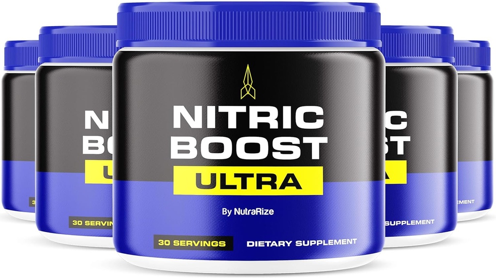 (5 Pack) Nitric Boost Ultra – Premium Daily Powder Blend in un vaso, progettato per aiutare a mantenere l'energia, sostenere la circolazione naturale, e mantenere andare, Recensioni ufficiali (150 Servings)