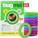 BugMD 10 Pack Moskito Armbänder, DEET-freie Bands für Erwachsene & Kinder, Natürliche und wasserdichte Citronella Armbänder für Camping, Wandern, Strand, Reisen & Outdoor Essentials