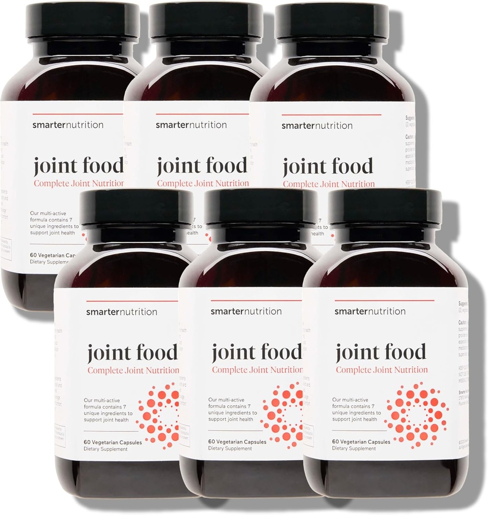 SMARTERNUTRITION Joint Food - Complément alimentaire complet pour soutenir la lubrification et la mobilité - Formulé avec du collagène de type II, MSM, vitamine C, curcuma, bromélain - 6 paquets[180 jours]