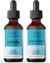 HERBAMA Kräuterflüssigkeit Tropfen Kit - Bundle von Lobelia Extrakt und Zitronenbalsam Tincture 2 fl oz - Vegan, Non-GMO, Zucker & Alkoholfrei - 2 Pack
