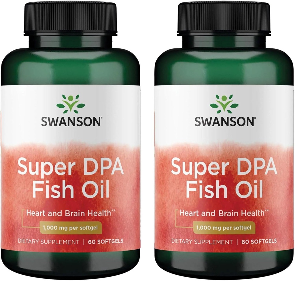 Swanson Super Dpa Fish Oil 1000 mg 60 Sgels (2 Pack)