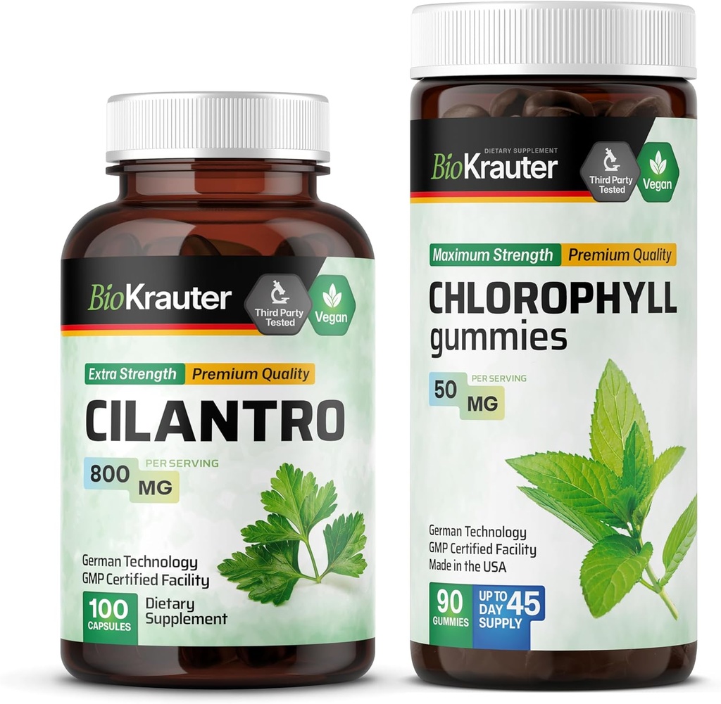BIO KRAUTER Cilantro 100 capsule & Chlorophyll 90 Gummies