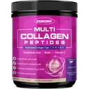 ZEBORA Multi Collagen Peptides Polvere - Collage idrolizzato Tipo I II III V X con acido ialuronico, biotina, vitamina C - Support Skin Giunti per capelli, Non-GMO, Non aromatizzati, Keto Friendly