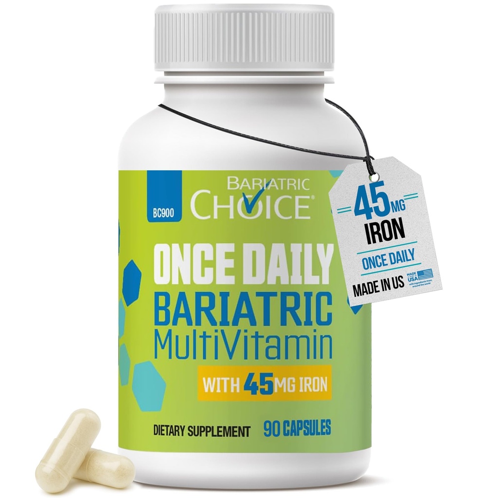 Bariatric Choice Einmal-Daily Bariatric Multivitamin mit 45 mg Eisen | Einfach zu schlucken Kapsel | Vitamin für Bariatric Chirurgie Patienten | 90 Zähler (3-Monat-Versorgung)