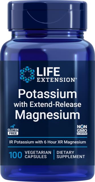 Life Extension 99mg Kalium mit Extend-Release Magnesium 250mg, 100 Veg Caps - Glutenfrei – Non-GMO – Vegetarische Beilage für Männer und Frauen - Dual-Action Mineralformel