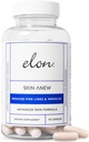 Pelle di Elon di nuovo con collagene idrolizzato & acido ialuronico & seed Extract & Antiossidanti | Integratore di idratazione e antiinvecchiamento per la salute della pelle vibrante (90 capsule)